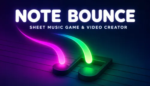 Note Bounce – Sheet Music Game & Video Creator
