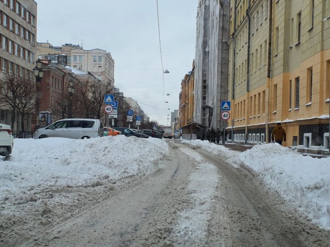 Центр ещё ничего не гарантирует: Фонтанка и Петроградка утопают в снегу петербург, снег, невский проспект, беглов, смольный