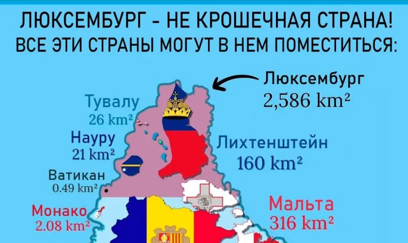 Маленький, но вместительный: сколько стран помещается на территории Люксембурга