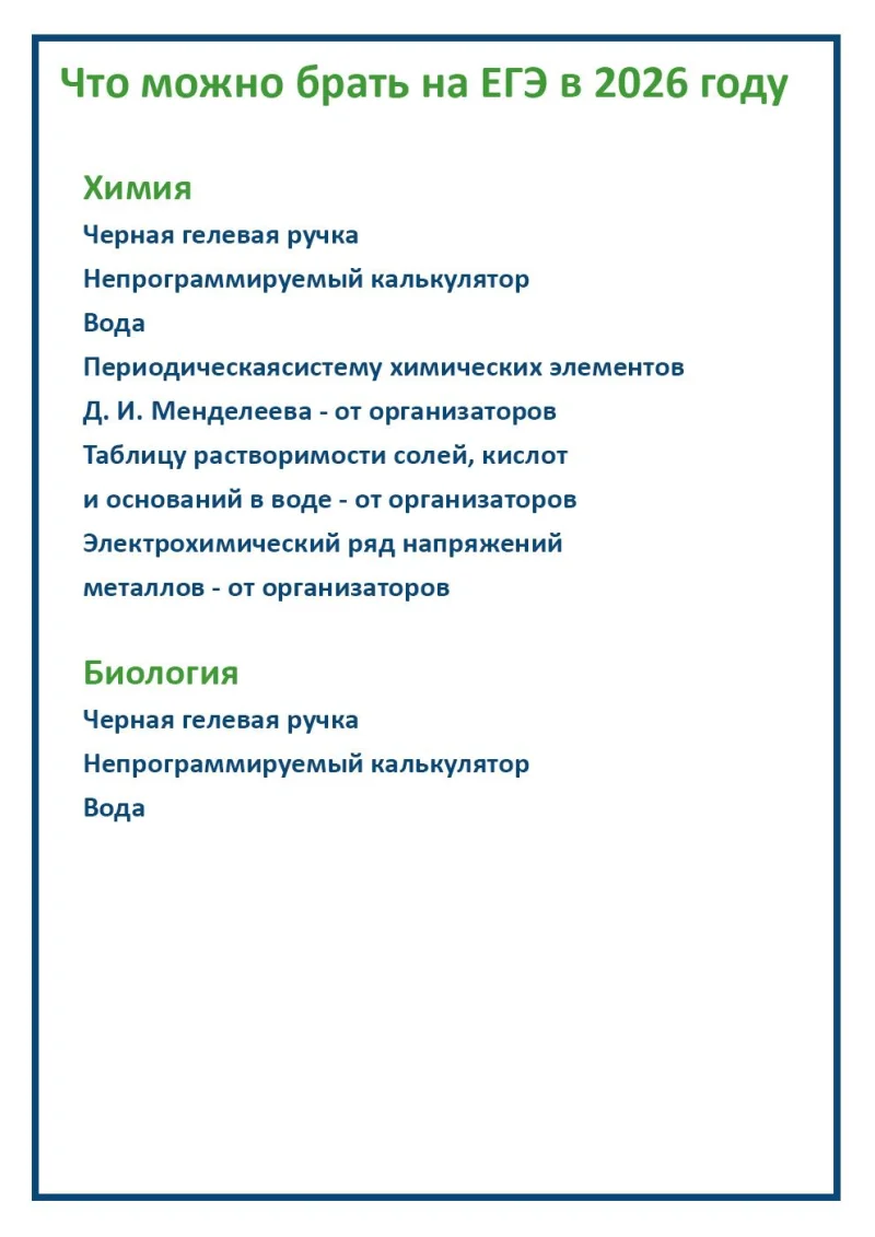 Что можно и нельзя брать на ОГЭ и ЕГЭ в 2026 году: памятка для выпускников