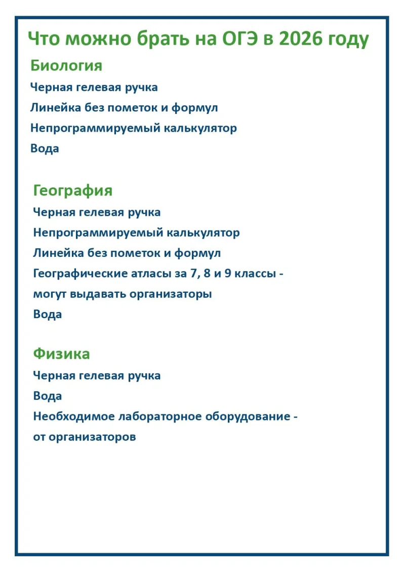 Что можно и нельзя брать на ОГЭ и ЕГЭ в 2026 году: памятка для выпускников