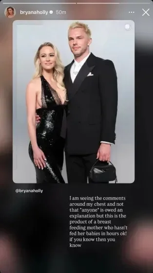 "Это грудь кормящей матери": жена Николаса Холта ответила на критику её откровенного наряда