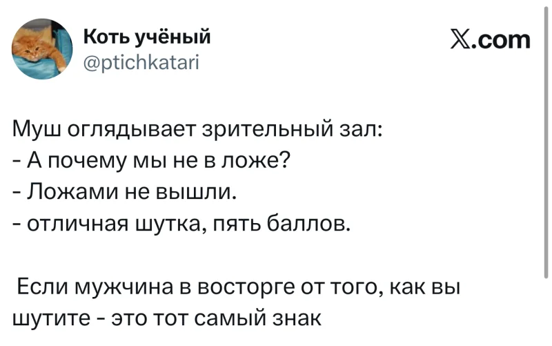 Лучшие шутки дня из X (бывшего Твиттера)