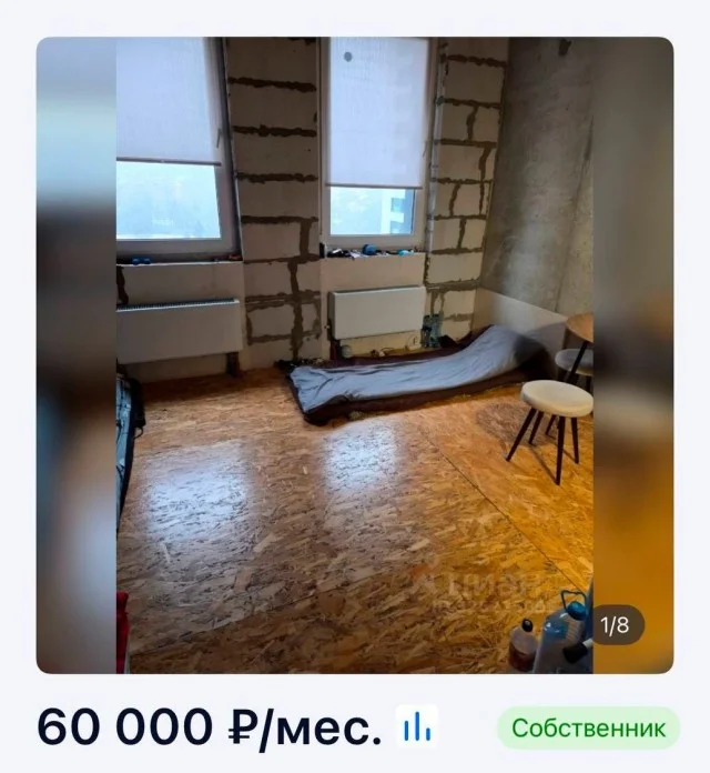 Роскошная студия без отделки: за что просят 60 тысяч в месяц в Подмосковье