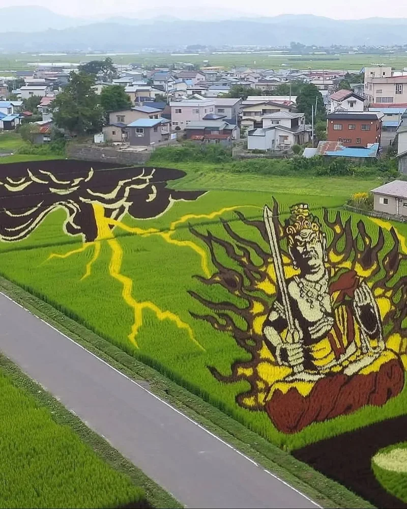 Живые картины: как рисовые поля в Японии превращаются в произведения искусства