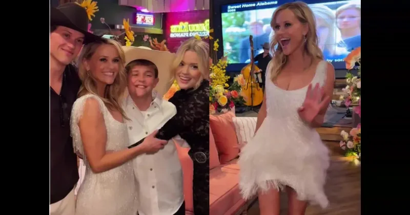 Риз Уизерспун в белом мини отпраздновала 50-летие на вечеринке в стиле Дикого Запада