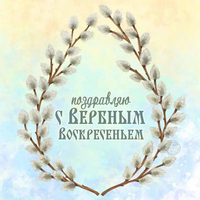 Традиции Вербного воскресенья и коллекция открыток для поздравления