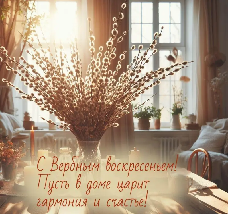 Традиции Вербного воскресенья и коллекция открыток для поздравления