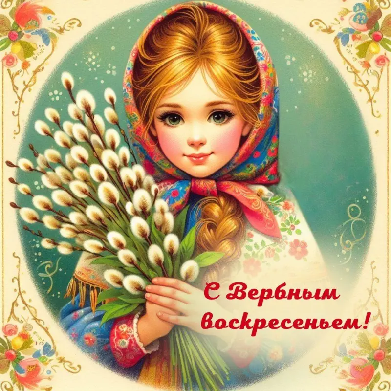 Традиции Вербного воскресенья и коллекция открыток для поздравления