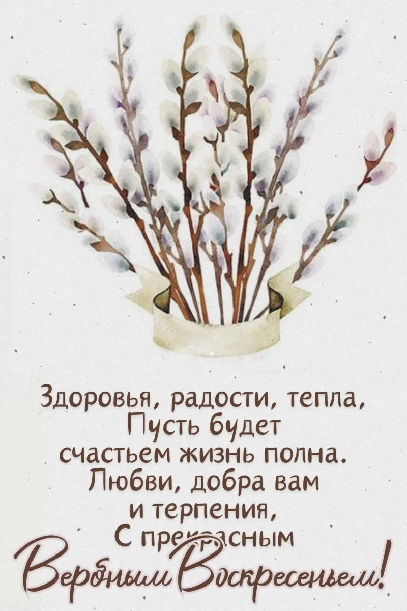 Традиции Вербного воскресенья и коллекция открыток для поздравления