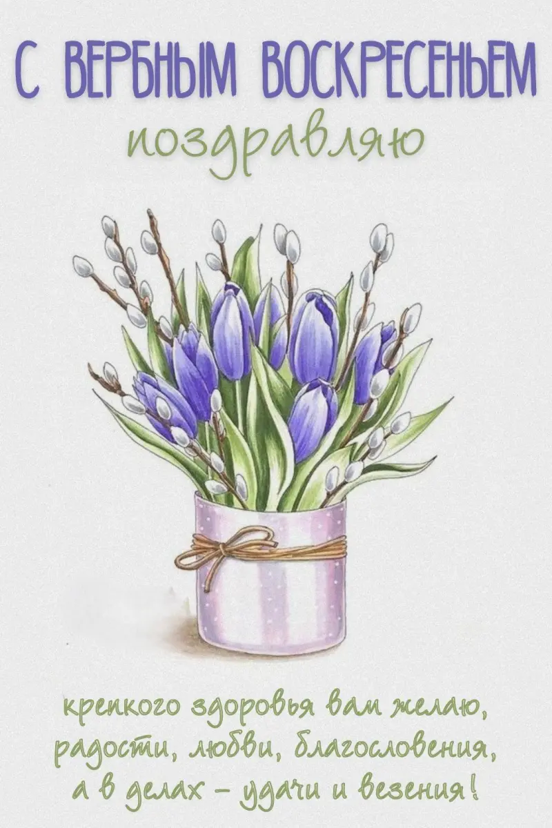 Традиции Вербного воскресенья и коллекция открыток для поздравления
