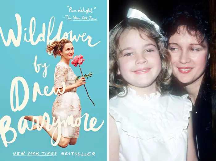 Book cover of a celebrity memoir next to a nostalgic photo of a woman and child, highlighting wildest secrets revealed in memoirs.