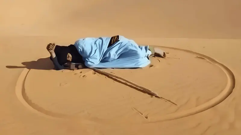 Зачем в пустыне рисуют круг вокруг себя и кладут трость? Разгадка вирусной загадки