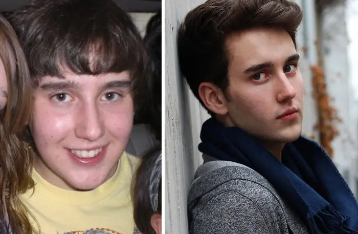 Сравнение фото парня, который изменил стиль