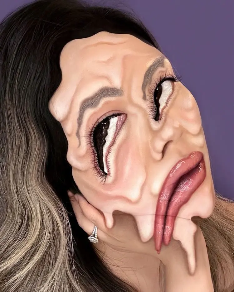 Иллюзорный макияж Мими Чой: когда лицо становится оптической иллюзией