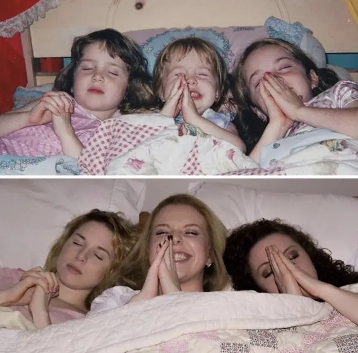 Взрослые воссоздают детские фото: трогательные и смешные дубли