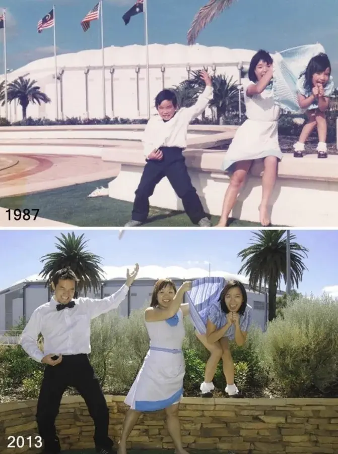 Взрослые воссоздают детские фото: трогательные и смешные дубли