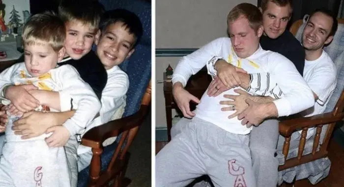 Взрослые воссоздают детские фото: трогательные и смешные дубли