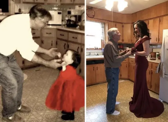 Взрослые воссоздают детские фото: трогательные и смешные дубли