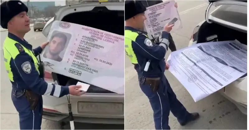 Размер имеет значение: челябинец возит в багажнике права размером с плакат