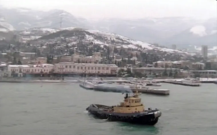 Пальмы в снегу в Ялте