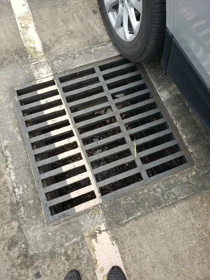 Стилус, застрявший в решётке канализации