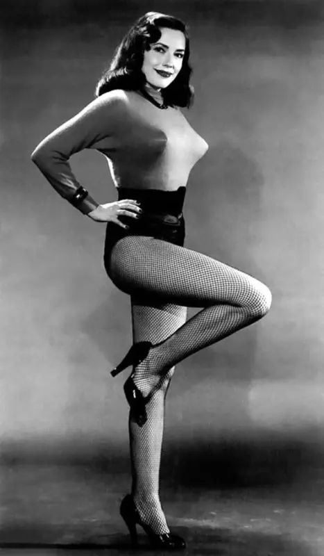 Эвелин Вест в сетчатых чулках