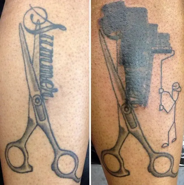 Перекрытая татуировка с именем