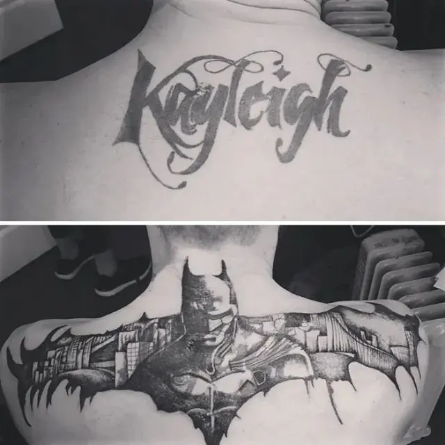 Перекрытая татуировка с именем