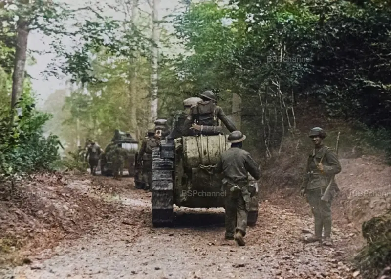 Американский танковый батальон под Брюсселем