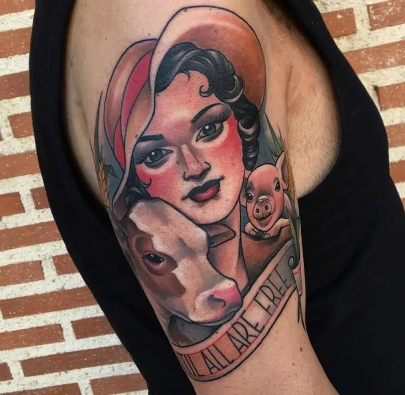 Фрукты и овощи веган тату