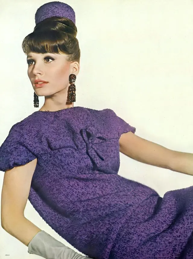Бригитта Бауэр в платье Christian Dior-New York, Ирвинг Пенн, Vogue, 1963