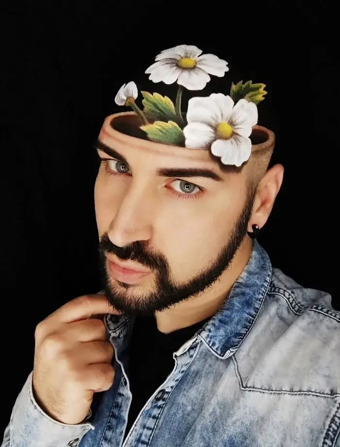 Иллюзорные лица: как Лука Луче превращает кожу в трёхмерные картины