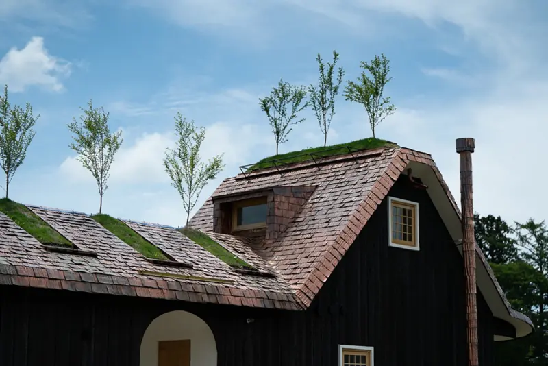 Вишни на коньке: необычный японский дом, где сад растет на крыше