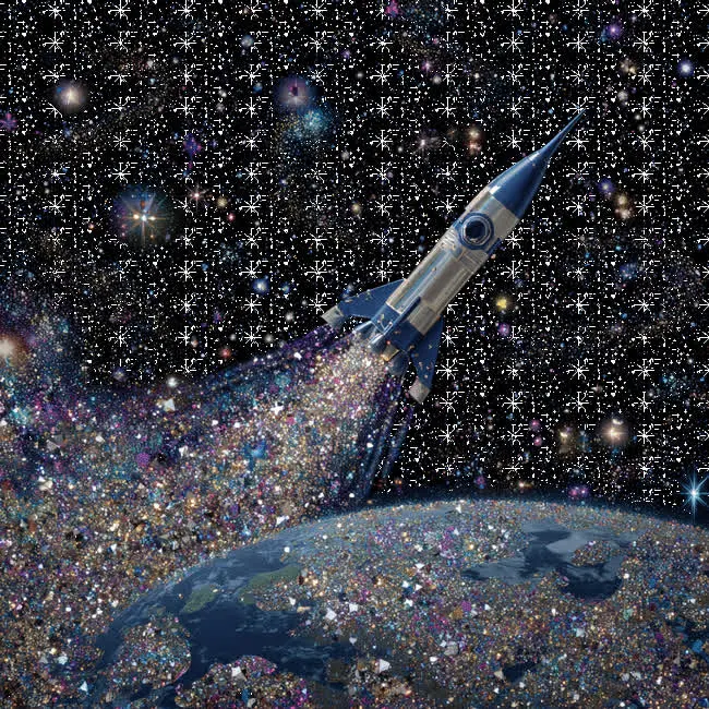 Мерцающие звезды в открытках: 15 гифок ко Дню космонавтики