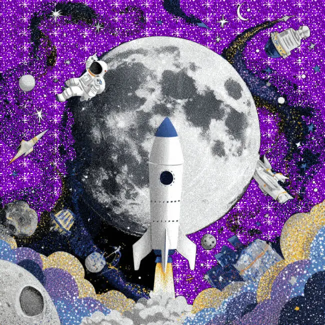 Мерцающие звезды в открытках: 15 гифок ко Дню космонавтики