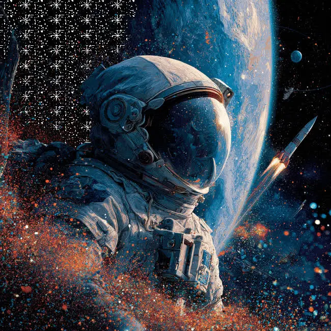 Мерцающие звезды в открытках: 15 гифок ко Дню космонавтики