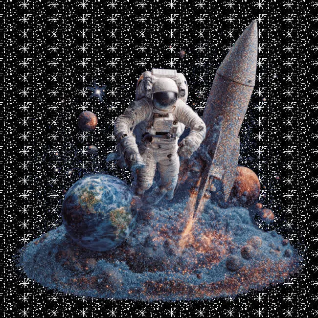 Мерцающие звезды в открытках: 15 гифок ко Дню космонавтики