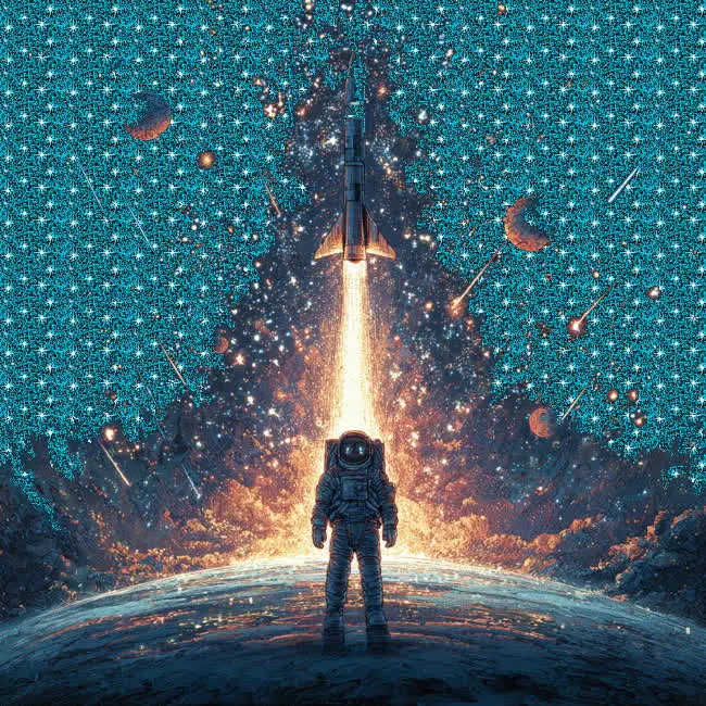 Мерцающие звезды в открытках: 15 гифок ко Дню космонавтики