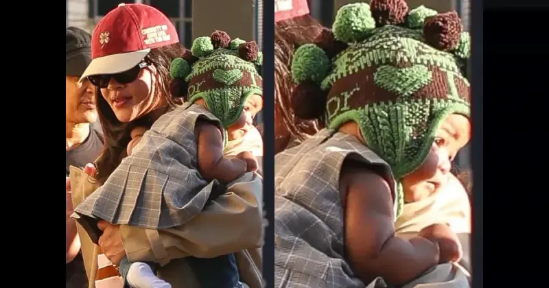 Рианна впервые вышла в свет с дочерью Роки в Париже