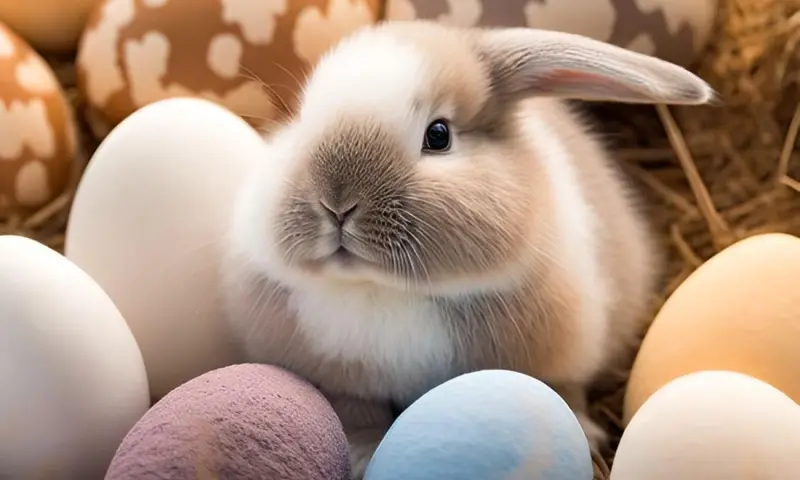 Пасхальный ребус: отыщи три белых яйца среди кроликов