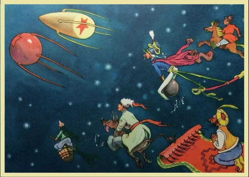 Винтажная коллекция: советские открытки ко Дню космонавтики