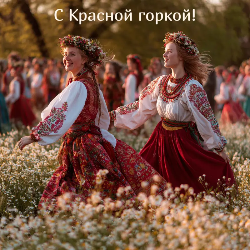 Красивые открытки на Красную горку 2026: скачать и поздравить близких