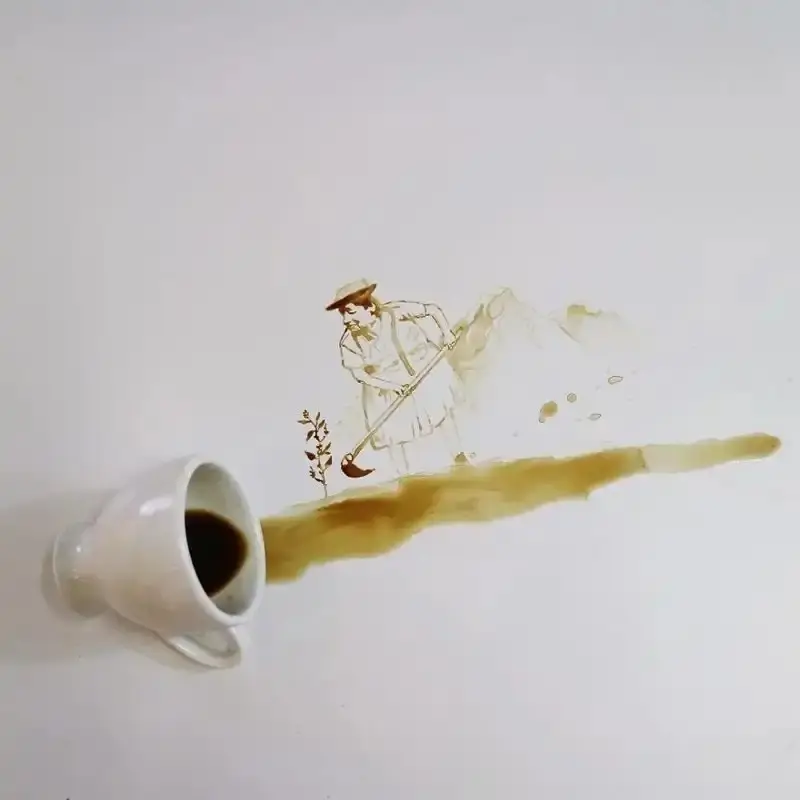 Кофейные шедевры: как художница превращает пролитый кофе в искусство