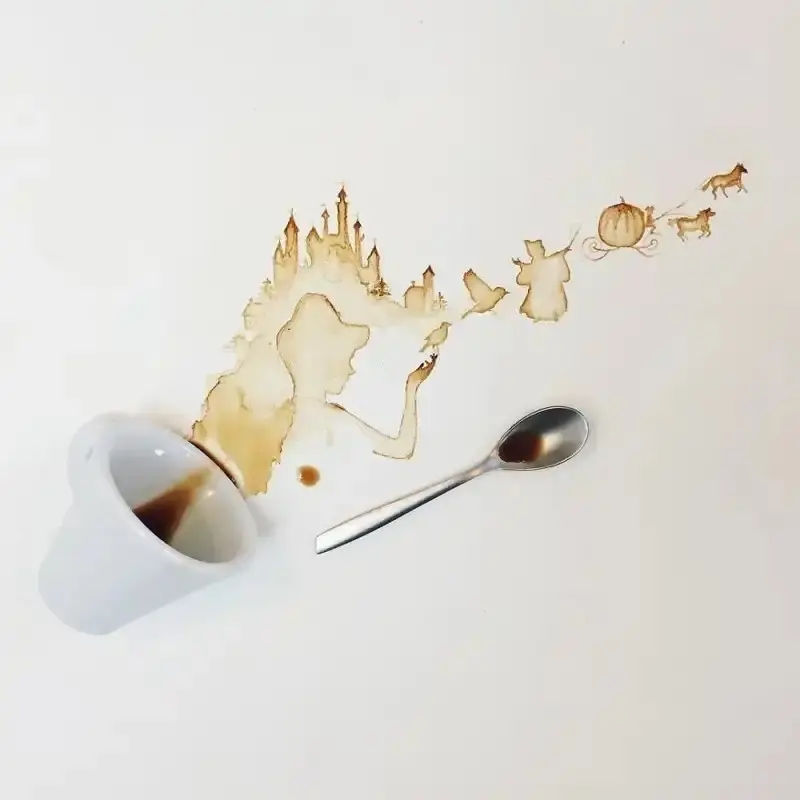 Кофейные шедевры: как художница превращает пролитый кофе в искусство
