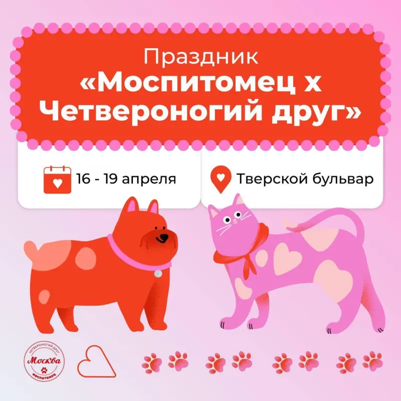 Душевный фестиваль для питомцев и их будущих хозяев в центре Москвы