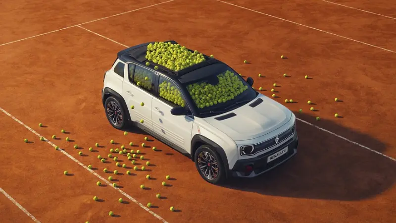 Renault 4 Roland-Garros: Электрический паркетник с тканевой крышей в честь турнира
