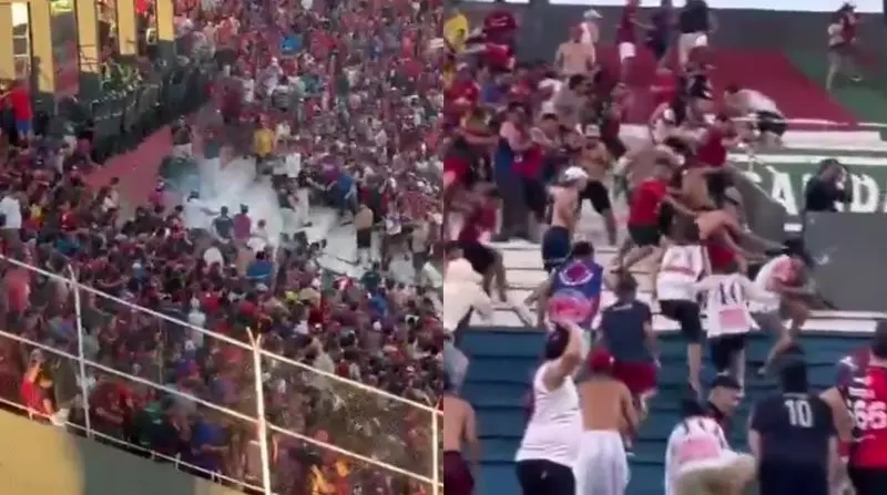 Полицейский получил ножевые ранения в массовой драке фанатов на стадионе в Парагвае