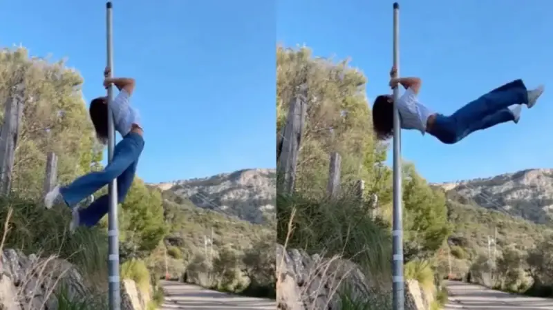 Неудачное исполнение: трюк на пилоне закончился громким падением