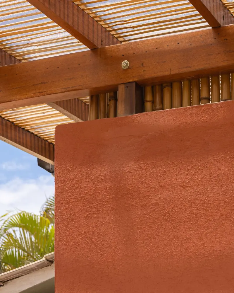 Экодом в Бразилии: Слияние с природой через зеленую крышу и стену из глины